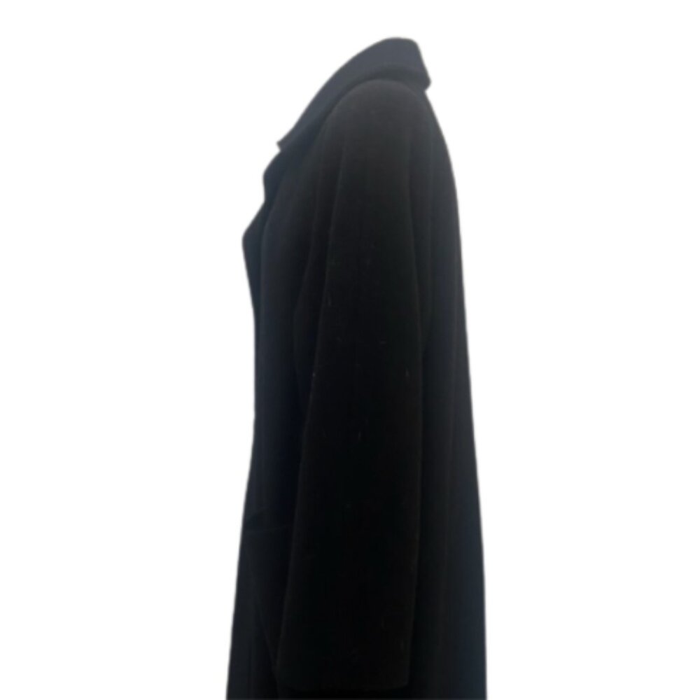 Sandro vintage EUC 100% wool full length three button black formal coat XL - Picture 5 of 8